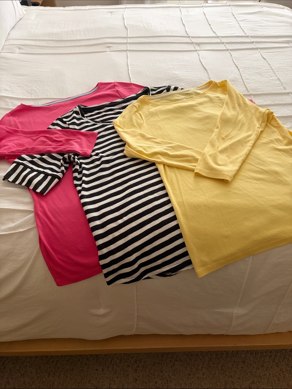 Talbots Yellow Tee with Black-and-White Stripe Tee All 3 for $15.